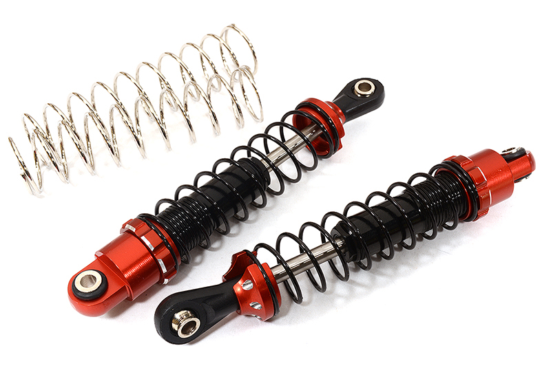 C29159RED Billet Machined Shock Set (2) for Axial SCX-10, SCX10 II & SCX10 III (L=90mm) - Image 1
