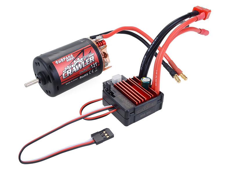 C29308 High-Torque 550 Size 12T 5-Slot Brushed Motor with 80A ESC for Crawlers - Image 1