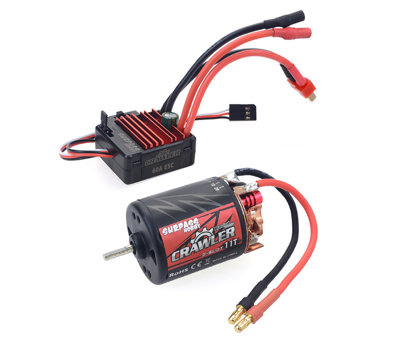 C29310 Surpass Hobby 540 Size 11T 5-Slot Brushed Motor with BCD60A ESC for Crawlers - Image 1