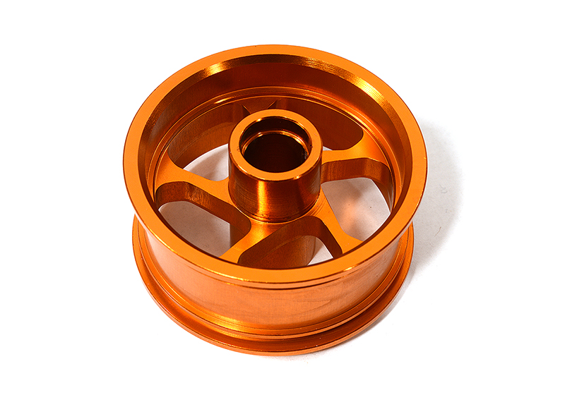 C29327ORANGE Billet Machined Front Wheel for Tamiya T3-01 Dancing Rider - Image 1