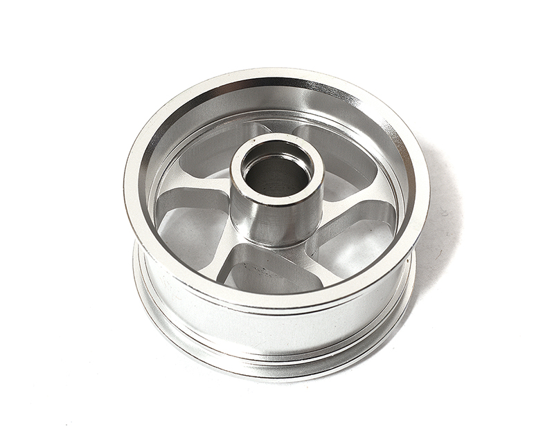 C29327SILVER Billet Machined Front Wheel for Tamiya T3-01 Dancing Rider - Image 1
