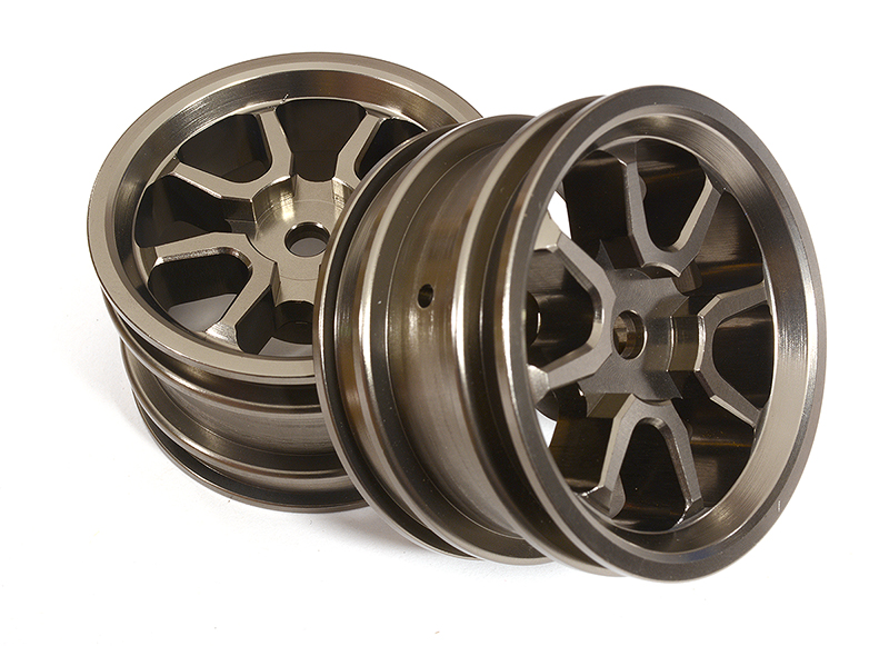 C29365GREY Billet Machined Rear Wheels for Tamiya T3-01 Dancing Rider - Image 1