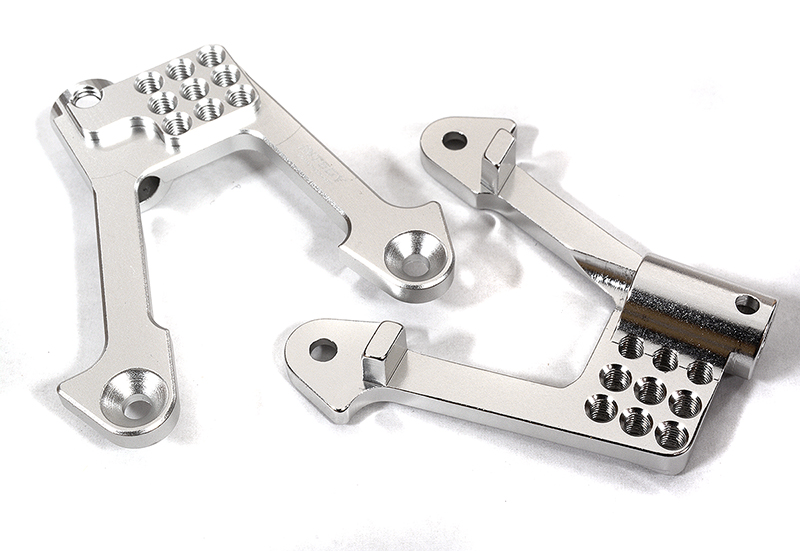 C29387SILVER Billet Machined Alloy Rear Shock Towers for Axial 1/10 SCX10 II 6X6 - Silver - Image 1