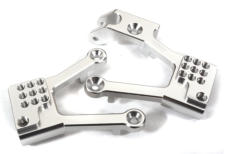 C29388SILVER Billet Machined Alloy Front Shock Towers for Axial 1/10 SCX10 II 6X6 Off-Road - Image 1