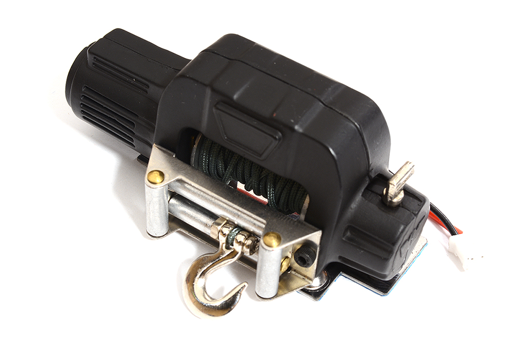 C29407BLACK Realistic Alloy High Torque Winch for 1/10 Scale Off-Road Crawler - Image 1