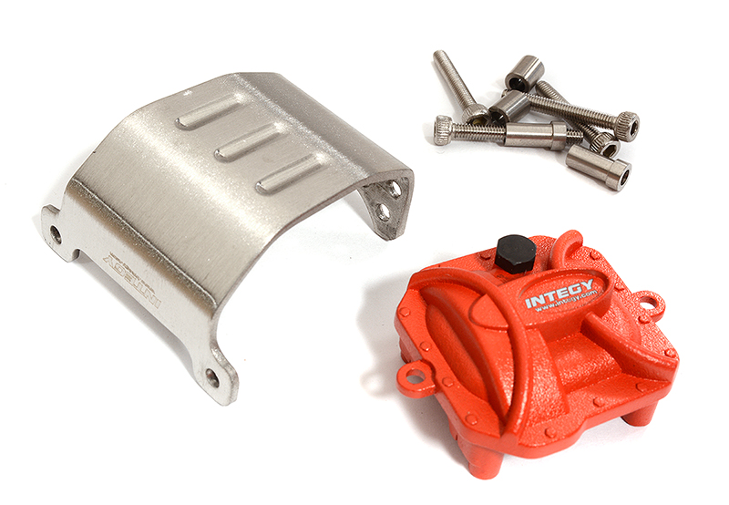 C29409 Stainless Steel Skid Plate & Alloy Differential Cover for Axial 1/10 SCX10 II - Image 1