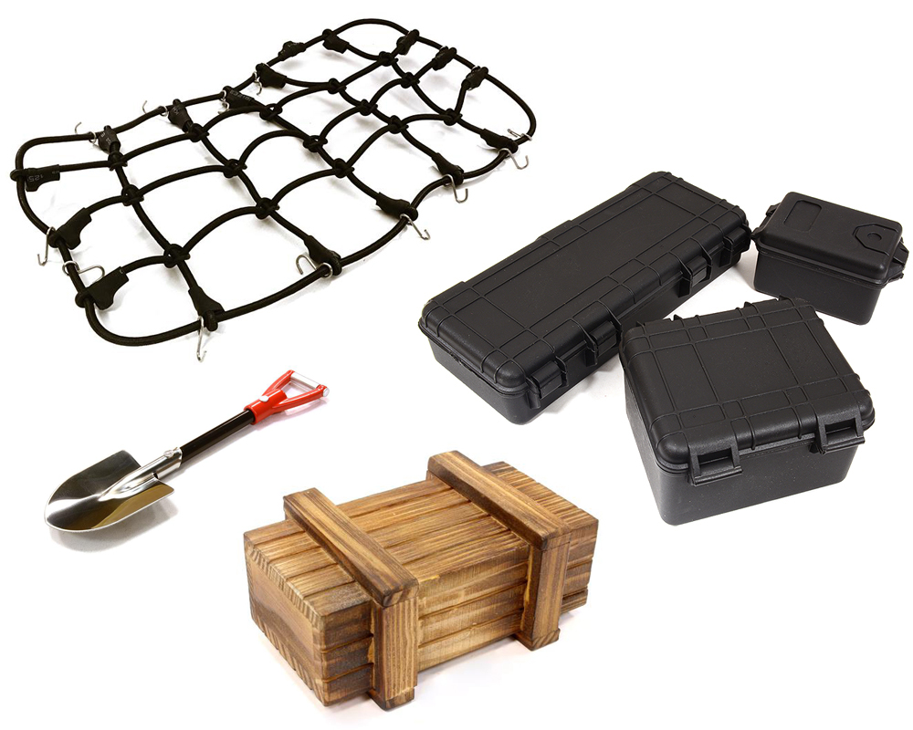 C29437BLACK Realistic Model 1/10 Scale Accessories Set for Off-Road Crawler - Image 1