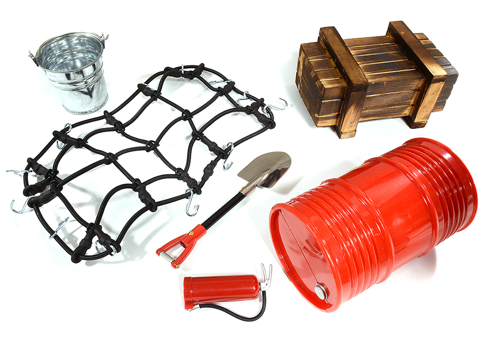 C29438BLACK Realistic Model 1/10 Scale Accessories Set for Off-Road Crawler - Image 1