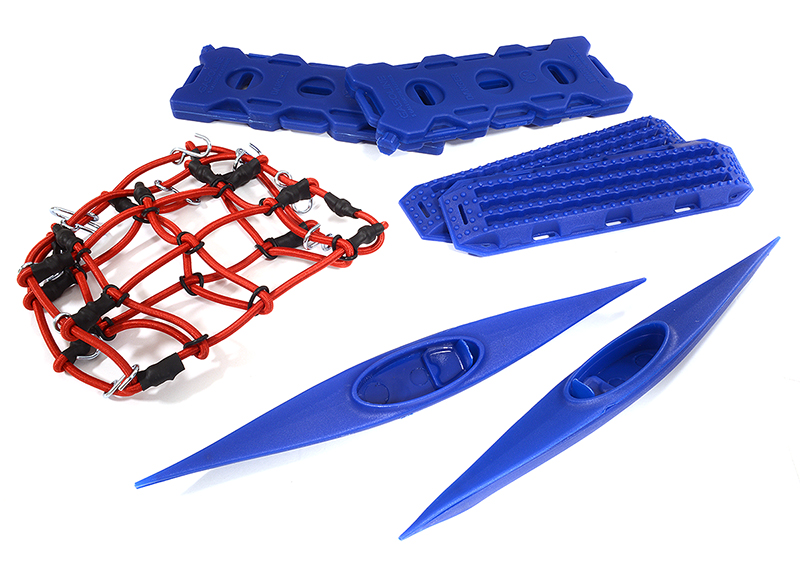 C29439BLUERED Realistic Model 1/10 Scale Accessories Set for Off-Road Crawler - Image 1