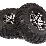 2.2x1.75-in. Alloy Wheels & Tires(2) for TRX-4, SCX10 II & III Crawlers OD=122mm