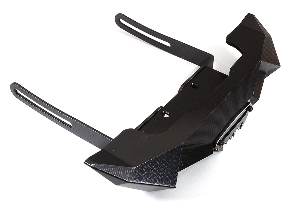 C29464BLACK Alloy Machined Realistic Front Bumper for 1/10 Scale Crawler w/ Winch Mount - Image 1