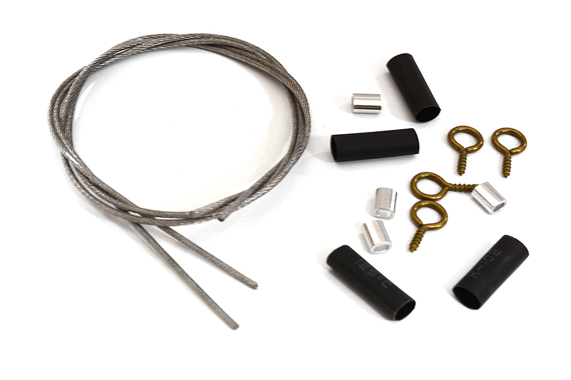 C29503 Realistic 1/10 Scale Steel Cable & Mount Set for Off-Road R/C Crawler - Image 1