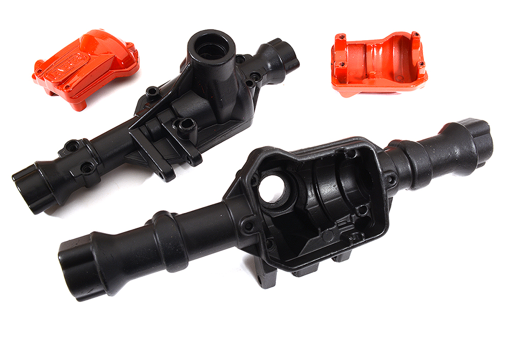 C29512BLACK Machined Black Front & Rear Axle Housings for Traxxas TRX-4 Scale, Trail Crawler - Image 1