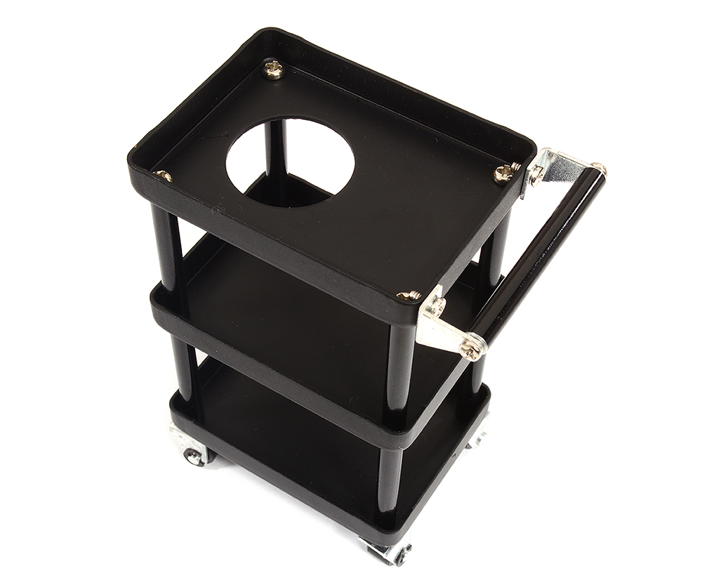 C29521BLACK Realistic Scale Model 3-Tier Rolling Metal Storage Organizer Cart for RC - Image 1