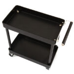 Realistic Scale Model 2-Tier Rolling Metal Storage Organizer Cart for RC