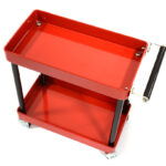 Realistic Scale Model 2-Tier Rolling Metal Storage Organizer Cart for RC