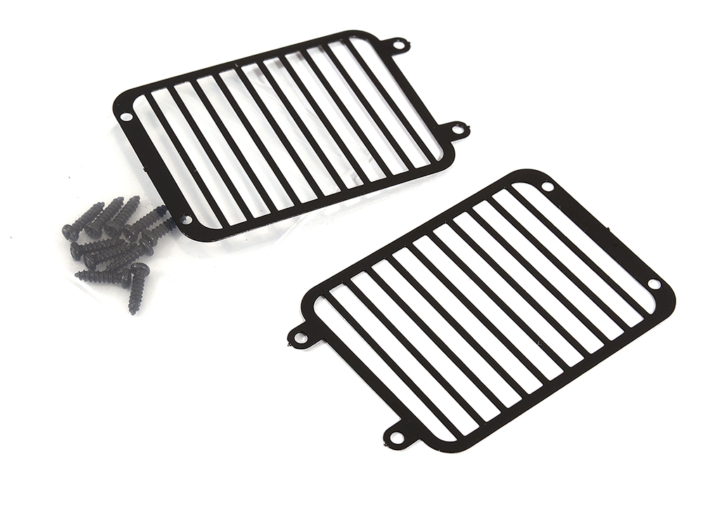 C29526BLACK Realistic Scale Metal Headlight Guards (2) for Traxxas G500 & G63 Crawler - Image 1