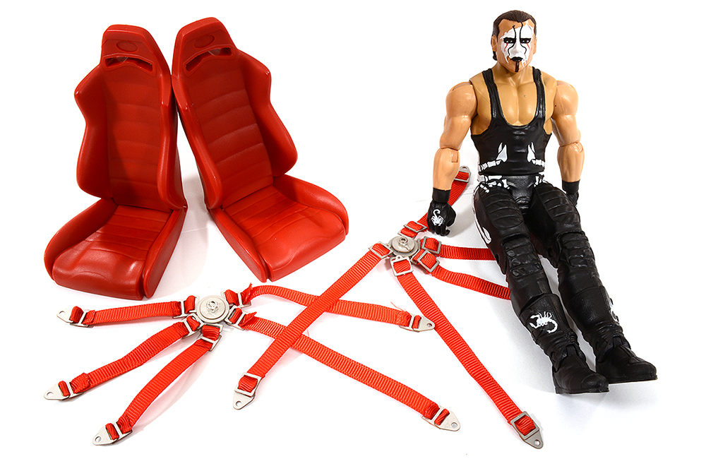 C29536 Realistic 1/10 Scale Seats, Seatbelts & Figure 168mm Tall for Off-Road Crawler - Image 1