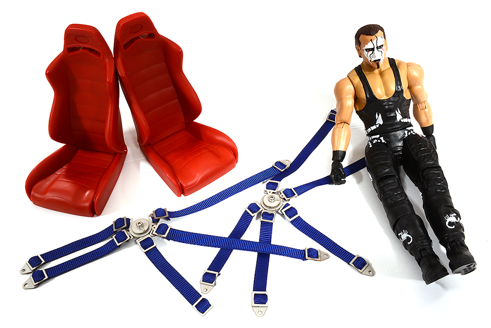 C29537 Realistic 1/10 Scale Seats, Seatbelts & Figure 168mm Tall for Off-Road Crawler - Image 1