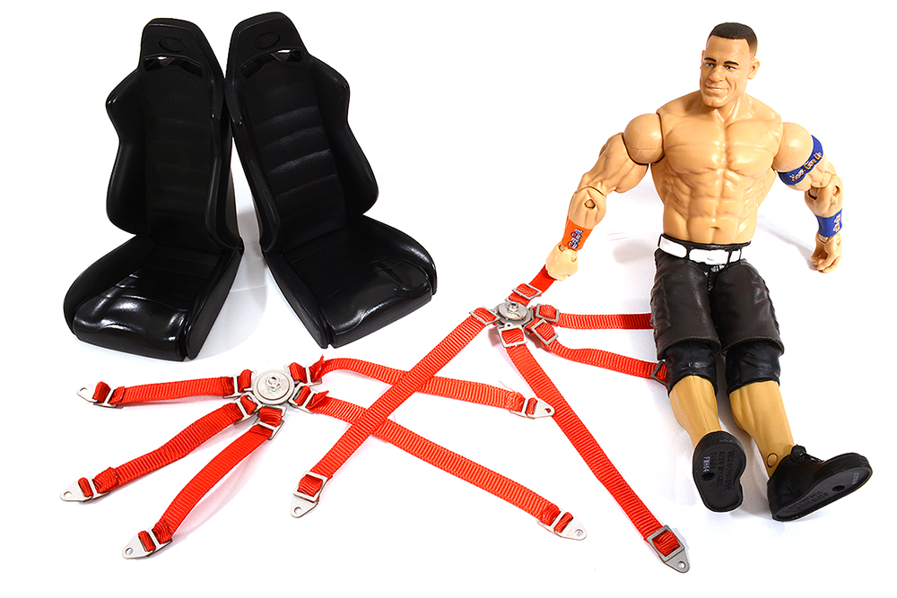 C29539 Realistic 1/10 Scale Seats, Seatbelts & Figure 168mm Tall for Off-Road Crawler - Image 1