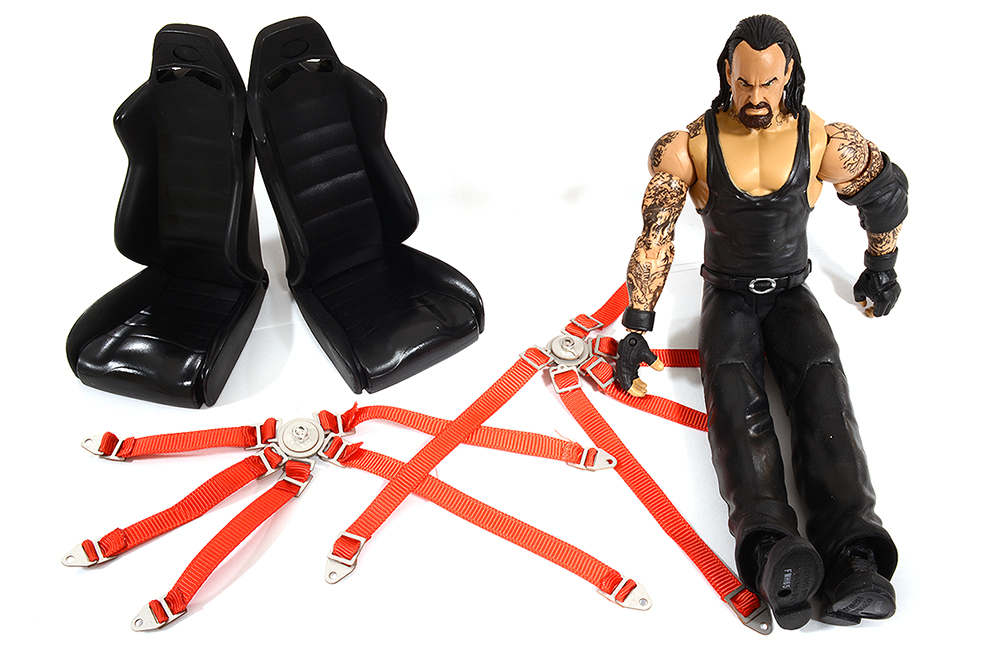 C29541 Realistic 1/10 Scale Seats, Seatbelts & Figure 168mm Tall for Off-Road Crawler - Image 1