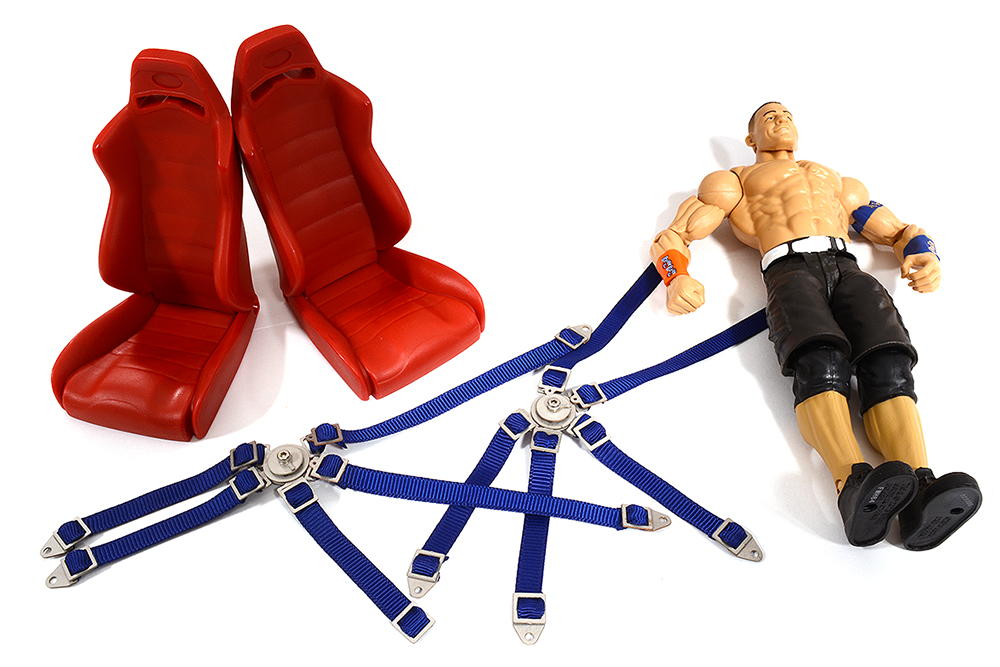 C29542 Realistic 1/10 Scale Seats, Seatbelts & Figure 168mm Tall for Off-Road Crawler - Image 1