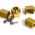 12mm Hex Wheel (4) Hub Brass 14mm Thick for Traxxas TRX-4 Scale & Trail Crawler