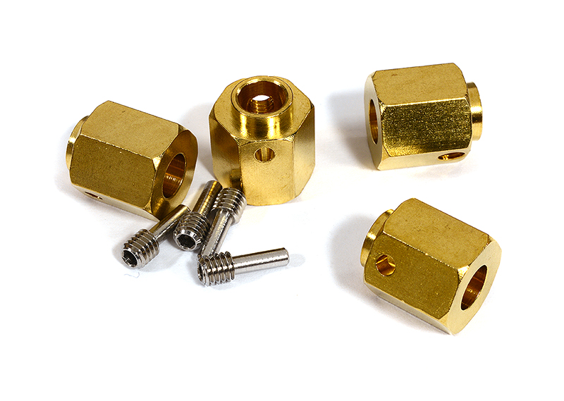 C29562 12mm Hex Wheel (4) Hub Brass 14mm Thick for Traxxas TRX-4 Scale & Trail Crawler - Image 1