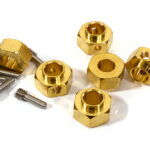 12mm Hex Wheel (6) Hub Brass 8mm Thick for Traxxas TRX-6 Scale & Trail Crawler