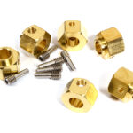 12mm Hex Wheel (6) Hub Brass 10mm Thick for Traxxas TRX-6 Scale & Trail Crawler