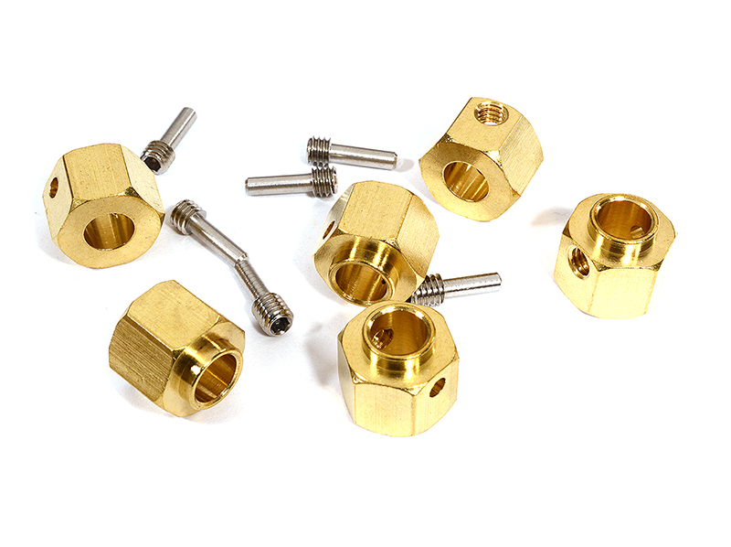 C29569 12mm Hex Wheel (6) Hub Brass 11mm Thick for Traxxas TRX-6 Scale & Trail Crawler - Image 1