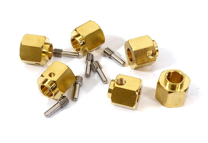 C29570 12mm Hex Wheel (6) Hub Brass 12mm Thick for Traxxas TRX-6 Scale & Trail Crawler - Image 1