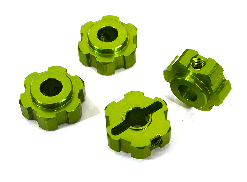 C29600GREEN Billet Machined Alloy Wheel Hex (4) for Traxxas 1/10 Maxx 4S Truck 8956 - Image 1