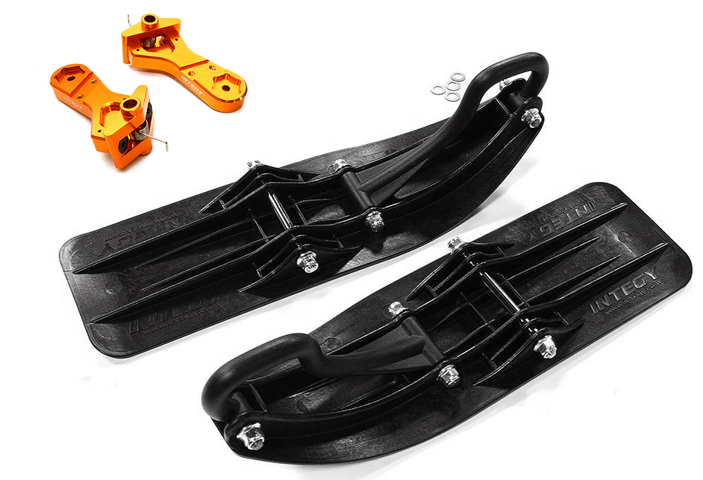 C29602ORANGE Front Sled Ski Attachment Set for Traxxas 1/10 Maxx 4S Truck (for RWD) - Image 1