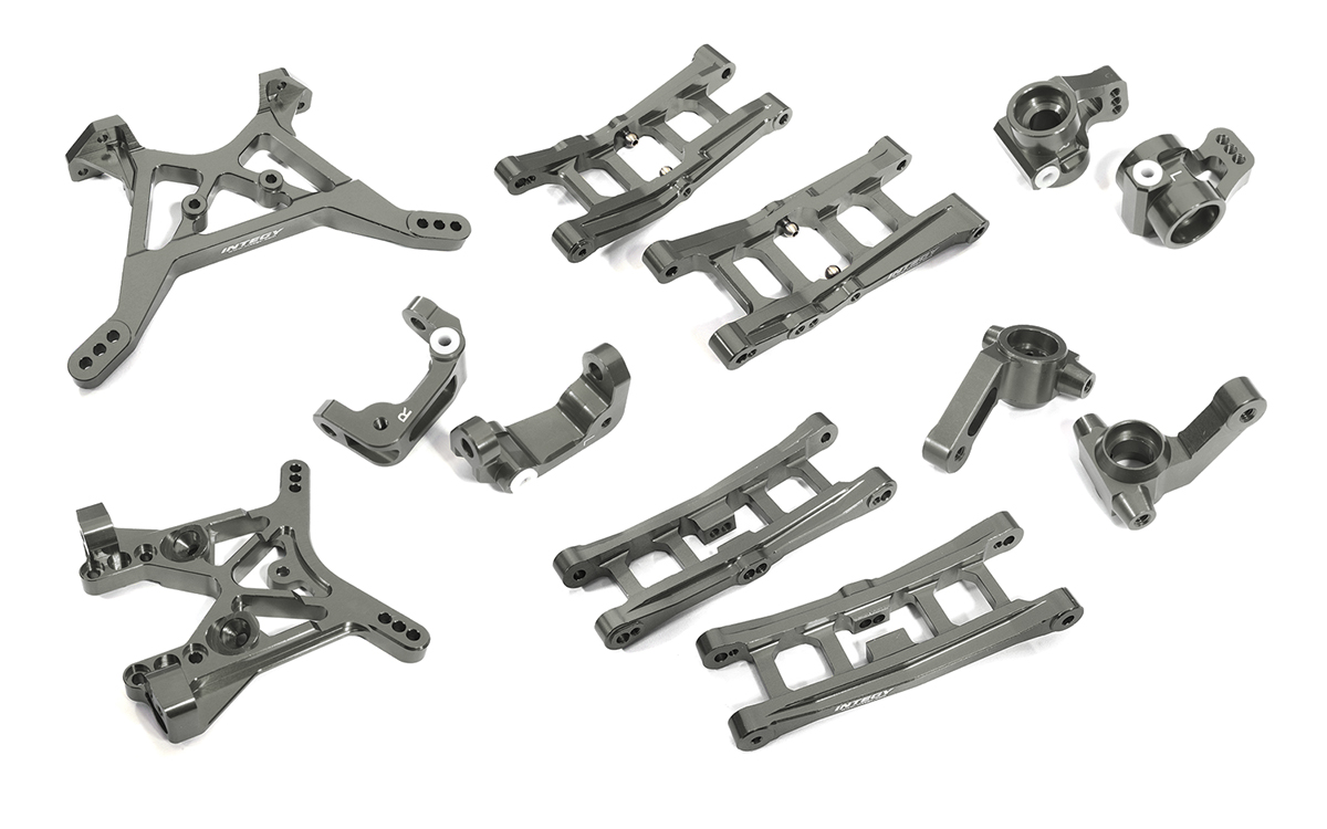 C29607GREY Billet Machined Alloy Suspension Kit for Team Associated DR10 Drag Race Car RTR - Image 1