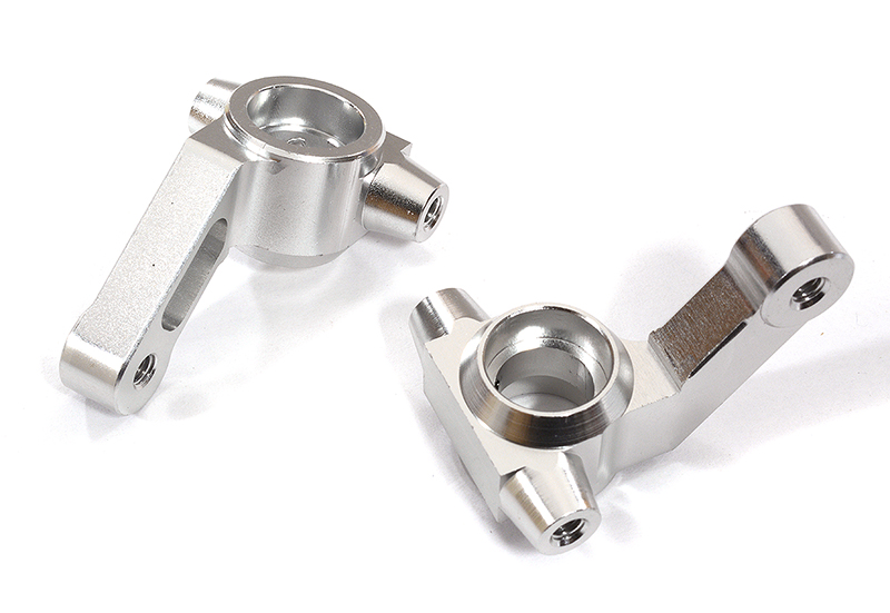 C29608SILVER Machined Alloy Steering Knuckles for Associated DR10 Drag Race Car RTR - Silver - Image 1