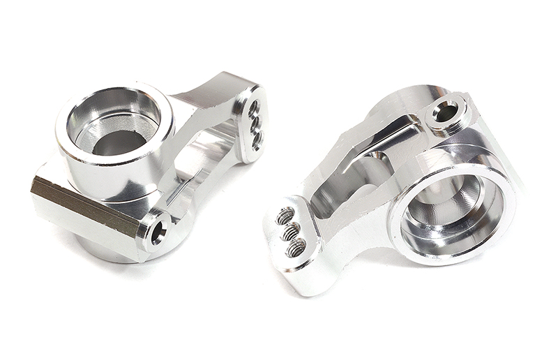 C29609SILVER Billet Machined Alloy Rear Hub Carriers for Associated DR10 Drag Race Car RTR - Image 1