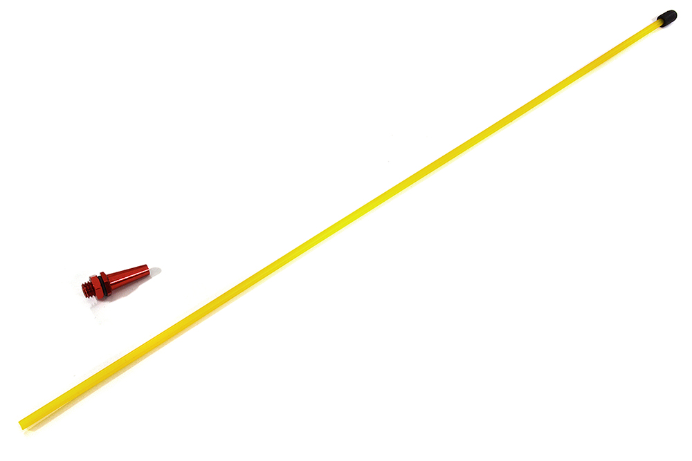 C29704YELLOW Antenna Tube 320mm + Cap w/ Alloy Mount for RC Boat - Image 1