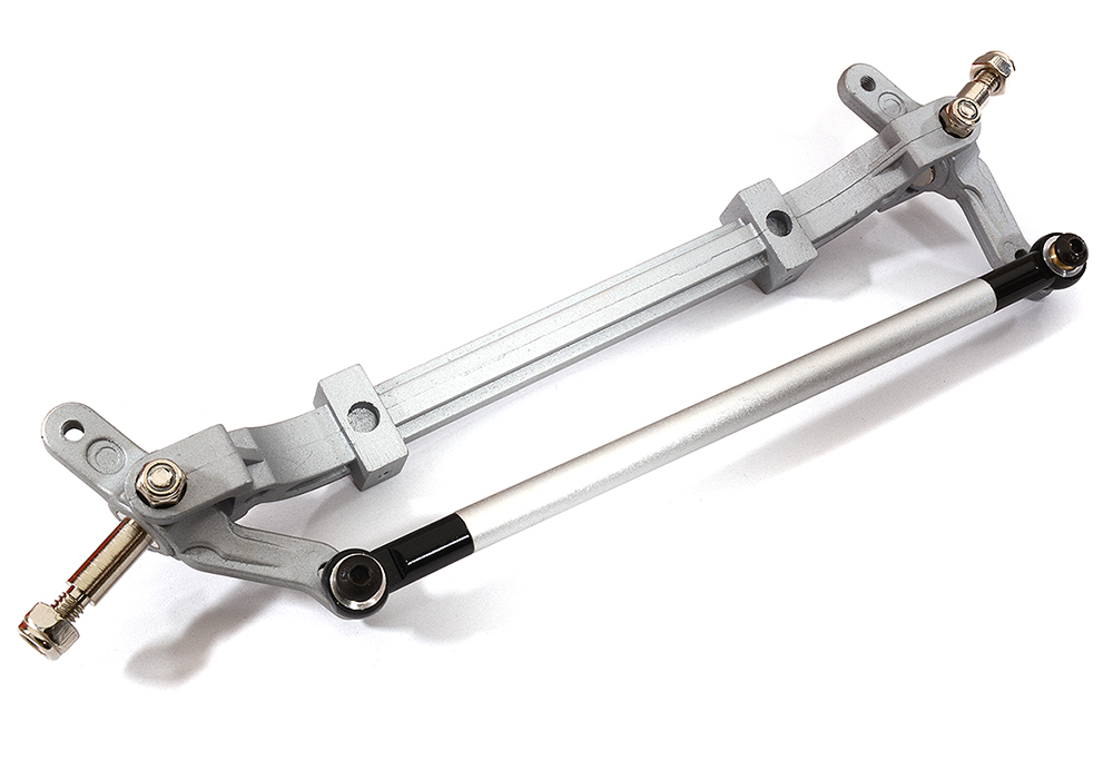 C29863SILVER Billet Machined Front Beam Axle w/Steering Setup for Custom 1/14 Semi-Tractor - Image 1