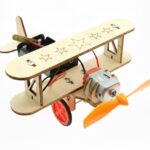 Wooden DIY Education Battery Powered Toy Plane Model