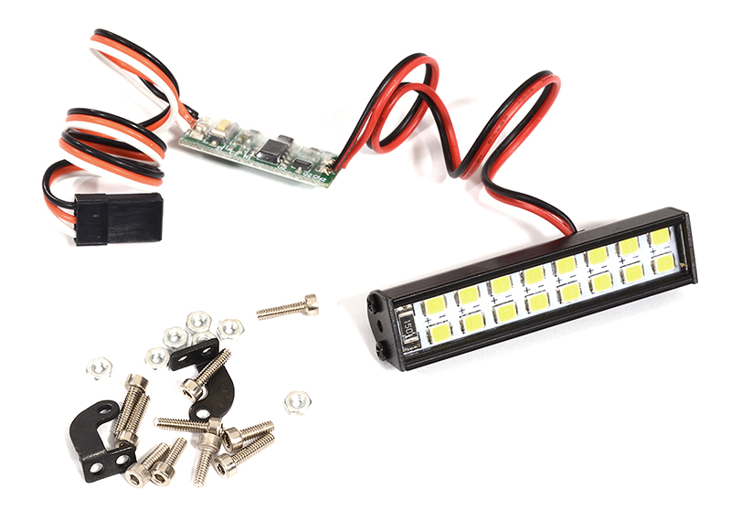 C29946 White LED Light Bar On/Off/Flash w/ 3 Modes for Traxxas, Axial & Tamiya RC 54mm - Image 1