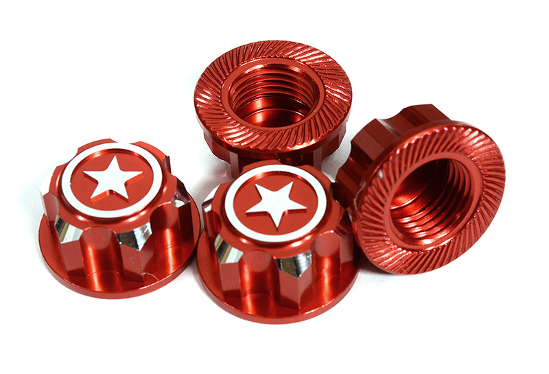 C29956RED Billet Machined 17mm Hex Wheel Nuts (4) for Traxxas 1/10 & 1/8 Scale - Image 1