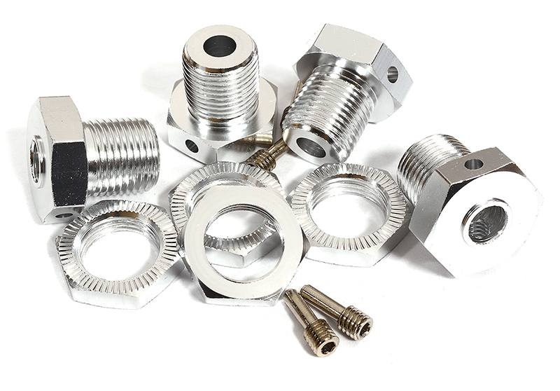 C29957SILVER Alloy 17mm Wheel Hub Set ID6mm for Traxxas E-Maxx, E-Revo, Revo, Summit & T-Maxx - Image 1