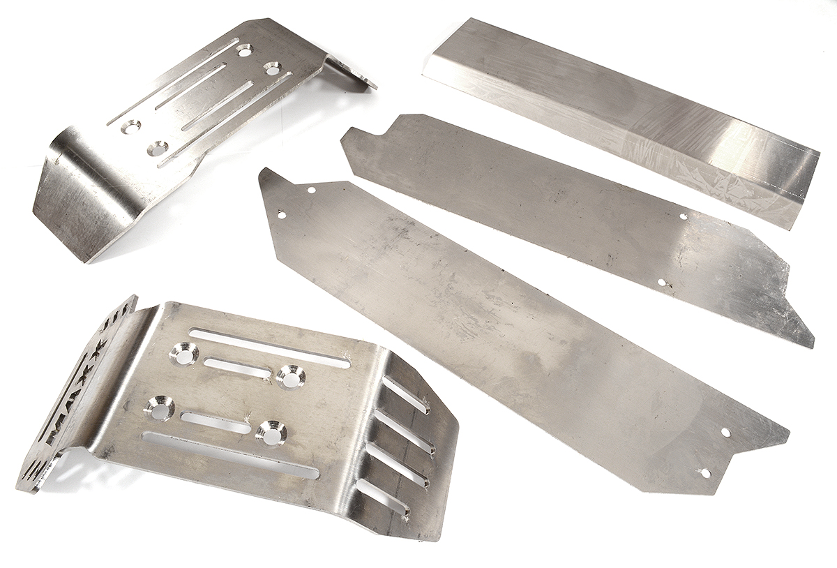 C29964 Stainless Steel Armor Skid Plates for Traxxas 1/10 Maxx 4S Truck - Image 1
