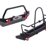 Realistic 1/10 Front & Rear Bumper w/ Spare Tire Mount for Traxxas TRX-4, SCX-10