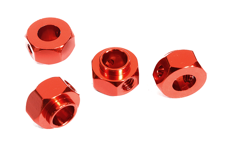 C30008RED 12mm Hex Wheel (4) Hub Alloy 8mm Thick for Traxxas TRX-4 Scale & Trail Crawler - Image 1