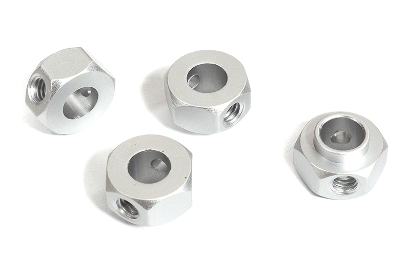 C30008SILVER 12mm Hex Wheel (4) Hub Alloy 8mm Thick for Traxxas TRX-4 Scale & Trail Crawler - Image 1