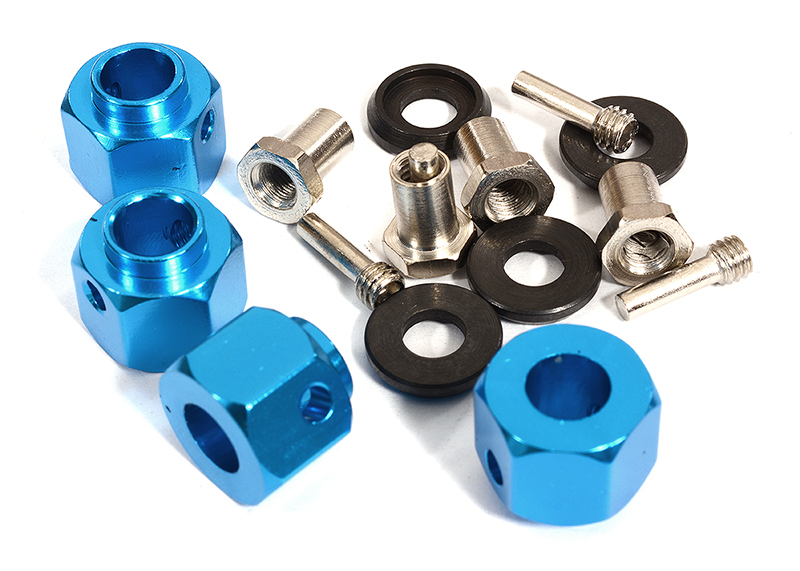 C30009BLUE 12mm Hex Wheel (4) Hub Alloy 10mm Thick for Traxxas TRX-4 Scale & Trail Crawler - Image 1