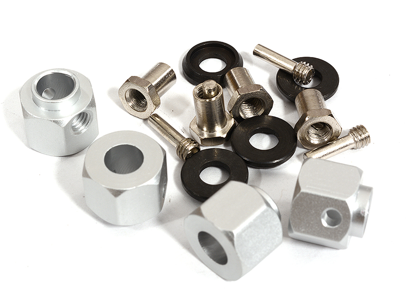 C30009SILVER 12mm Hex Wheel (4) Hub Alloy 10mm Thick for Traxxas TRX-4 Scale & Trail Crawler - Image 1