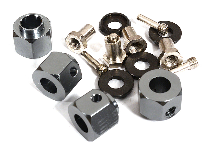 C30011GUN 12mm Hex Wheel (4) Hub Alloy 12mm Thick for Traxxas TRX-4 Scale & Trail Crawler - Image 1